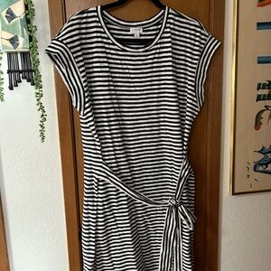 J Crew Casual Striped Black and White Dress